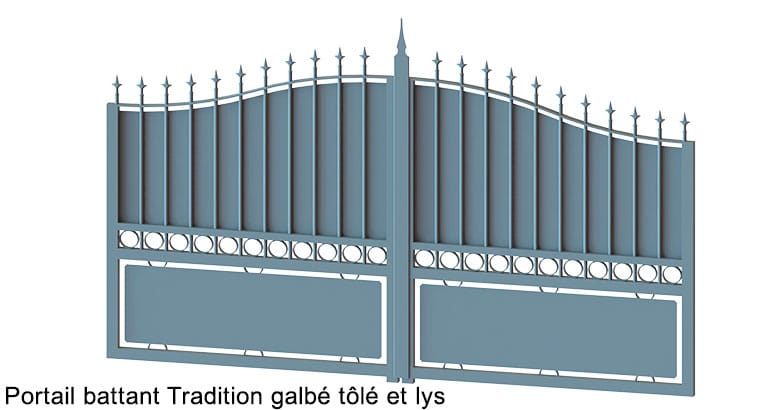 portail-battant-tradition-galbé + Lys Tolé
