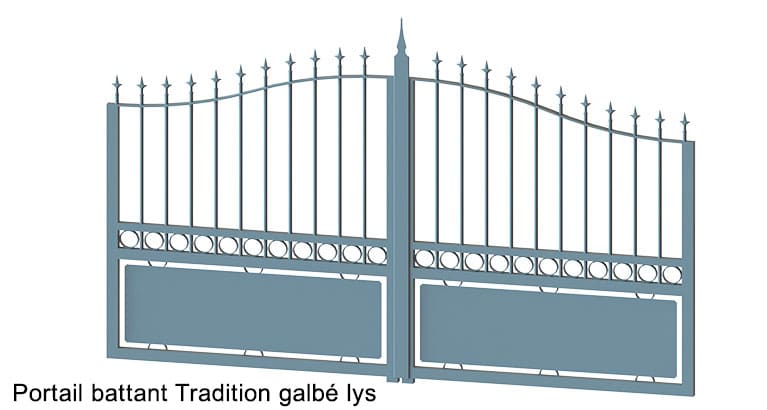 portail-battant-tradition-galbé + Lys